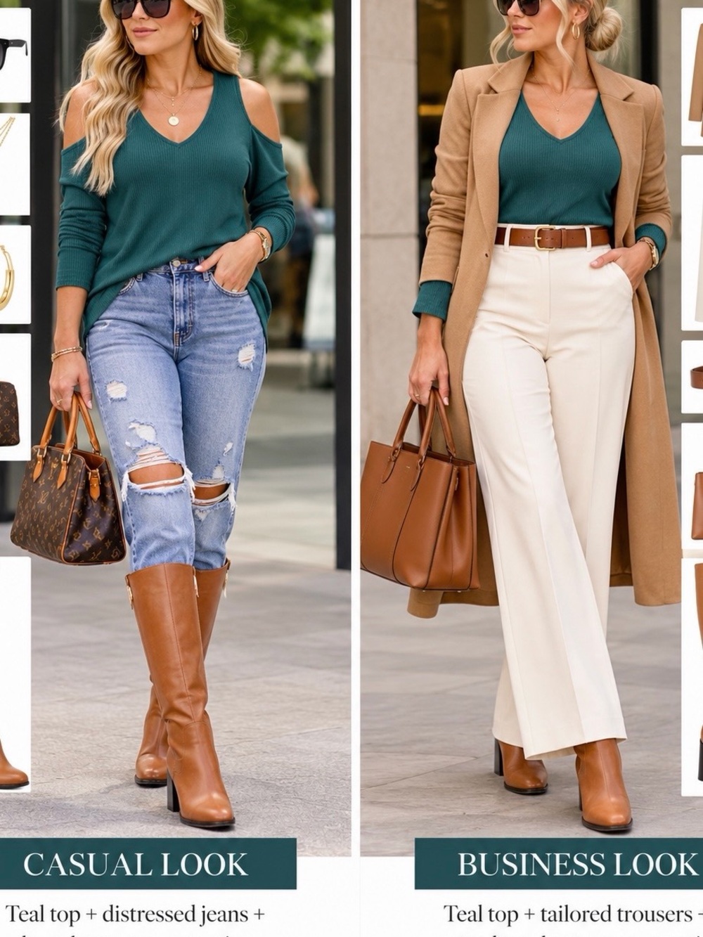 GAP Teal Cold-Shoulder Ribbed V-Neck Top
